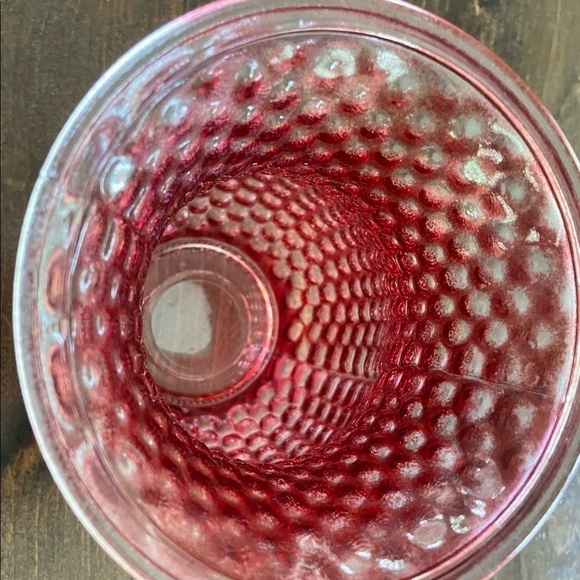 Red Hobnail Glass Vase Decorative Textured Bud‎ Flower Vase Modern Home Decor - Picture 5 of 5